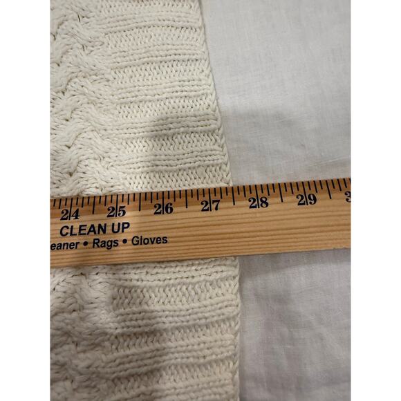 VTG The Limited Hand Knit Sweater Womens Medium Cream Ramie Cable Chunky Winter - Picture 8 of 9